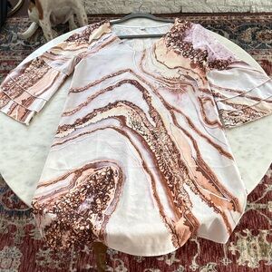 Elegant Marble Print Dress